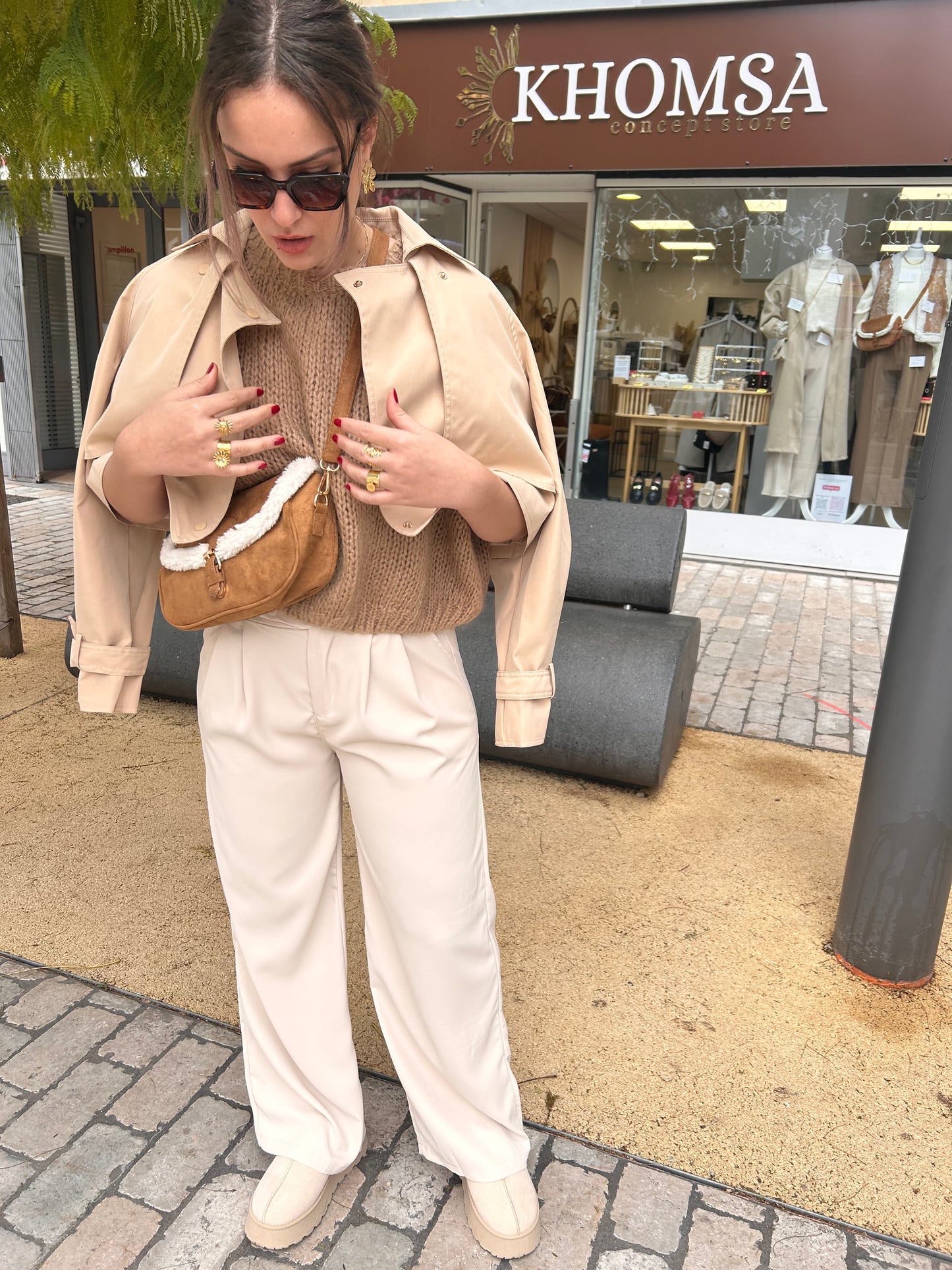 Pantalon à pince en viscose