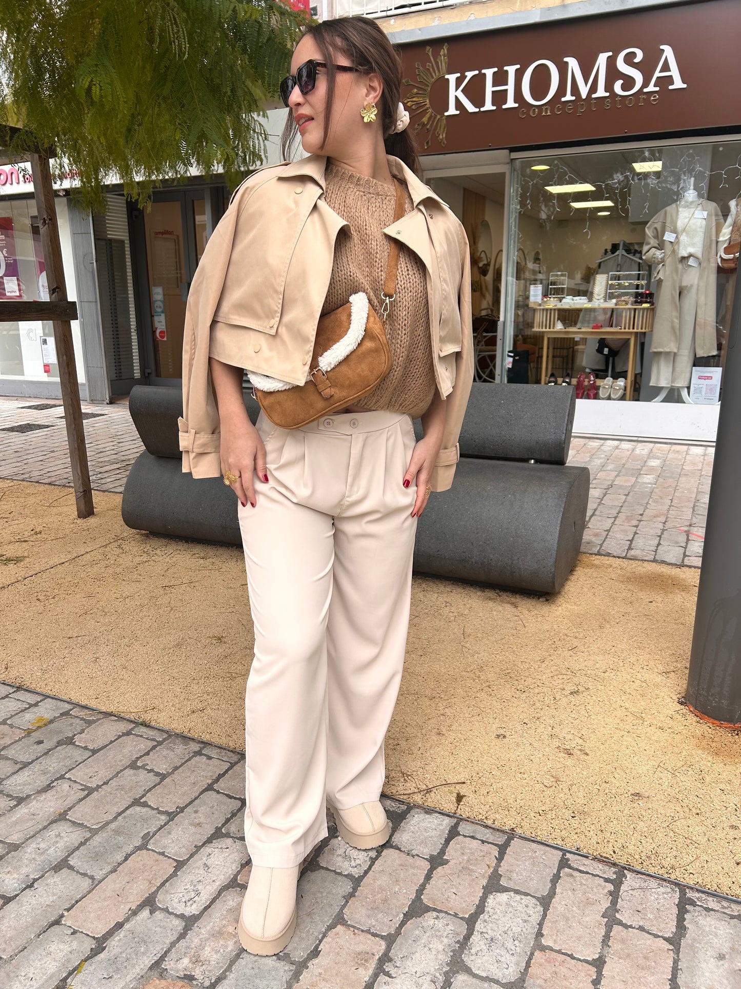 Pantalon à pince en viscose