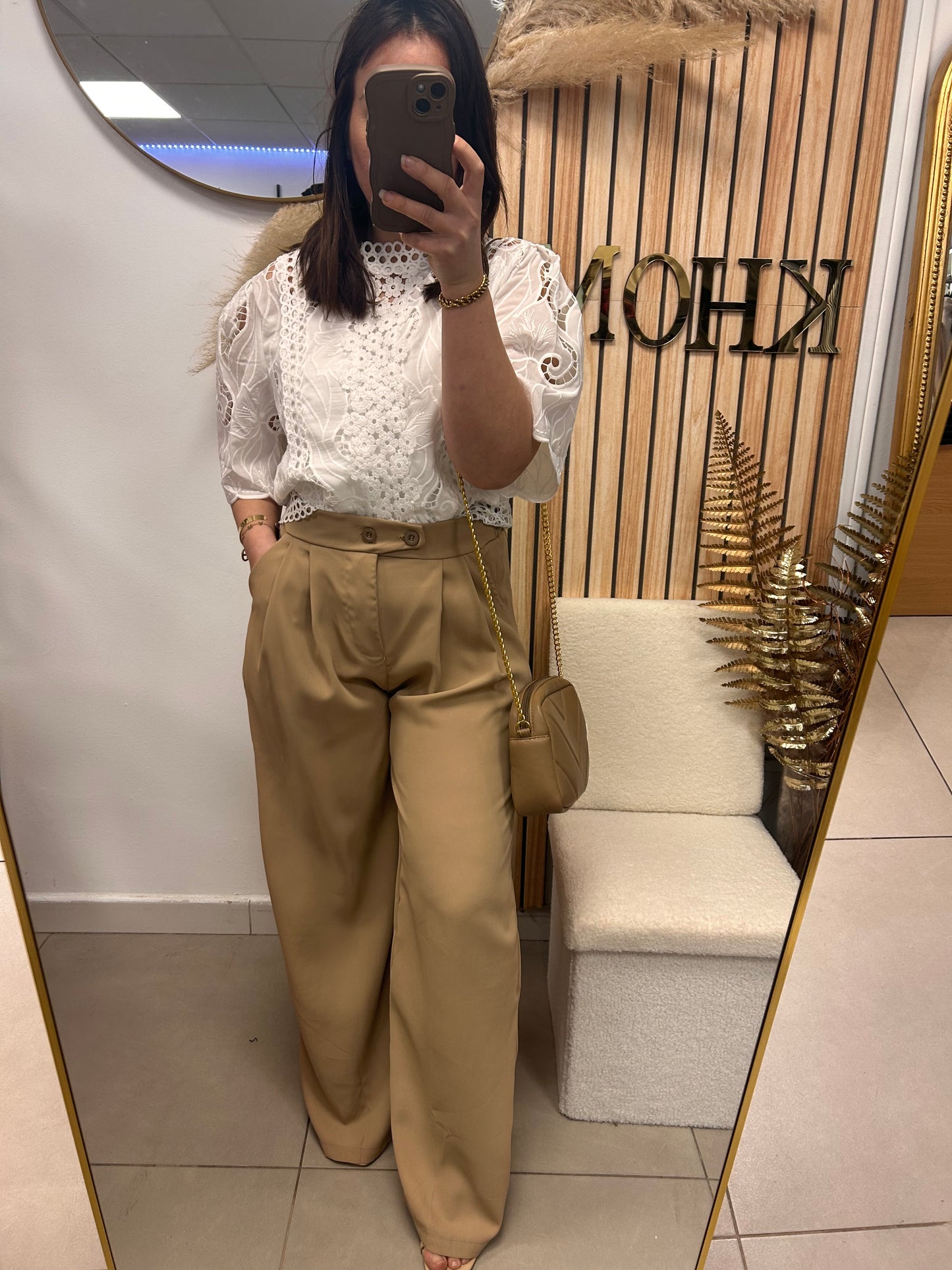 Pantalon à pince en viscose