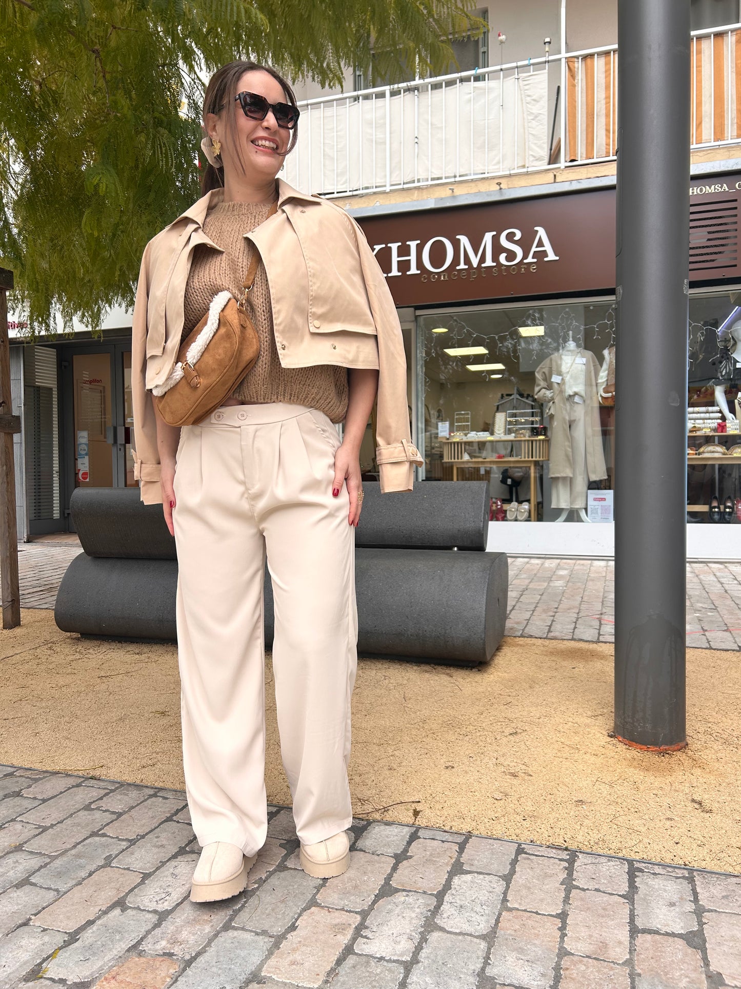 Pantalon à pince en viscose