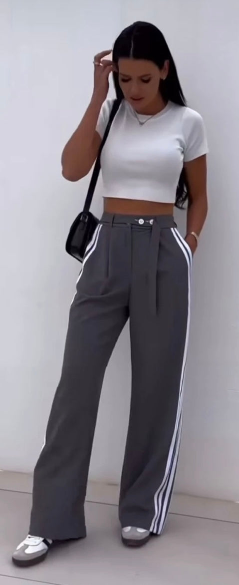 Pantalon bandes blanches