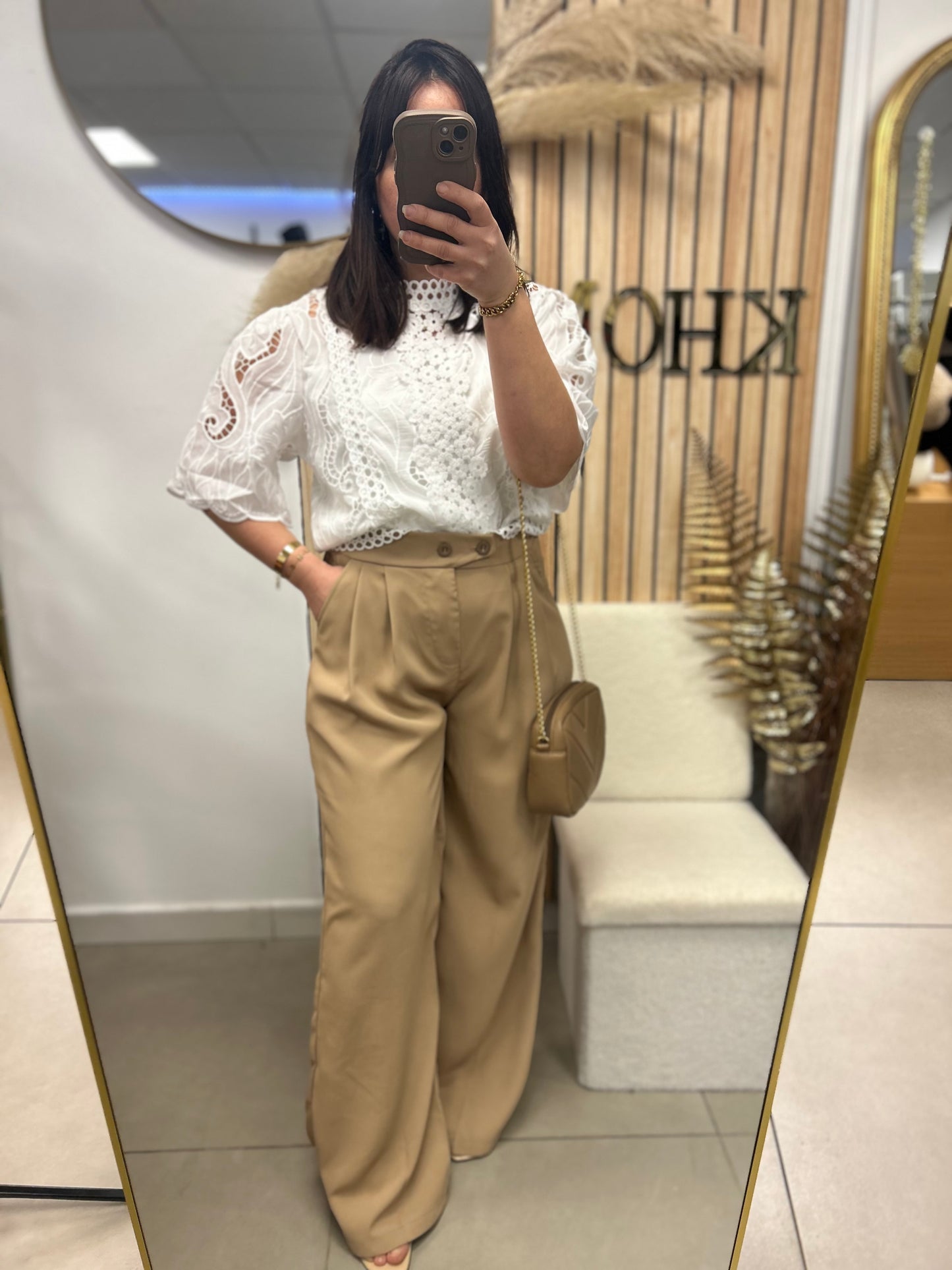 Pantalon à pince en viscose